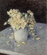 Gustave Caillebotte Yellow Roses in a Vase oil painting